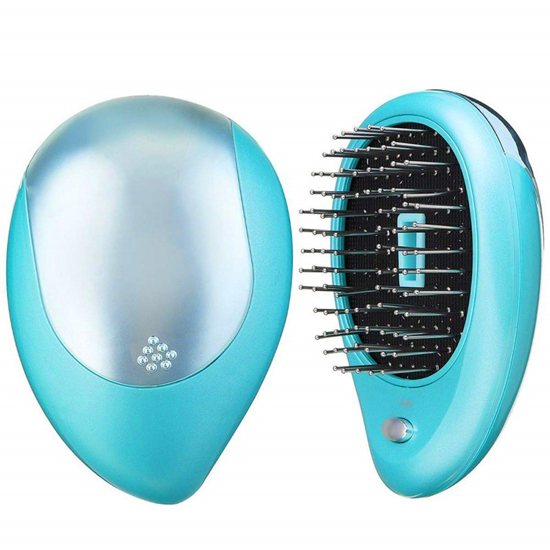 Spazzola per capelli ionica elettrica portatile Mini pettine per massaggio antistatico per capelli Spazzola di bellezza magica Pettine Strumento per lo styling dei capelli di viaggio a casa