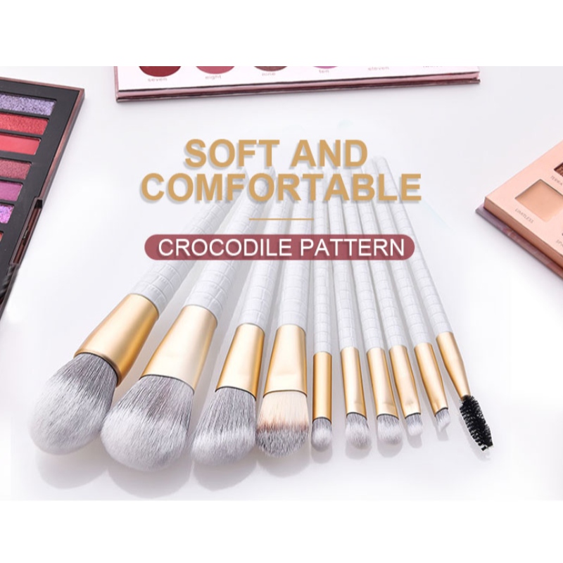 2020 Nuovo set di pennelli cosmetici con motivo a coccodrillo con fibra opaca